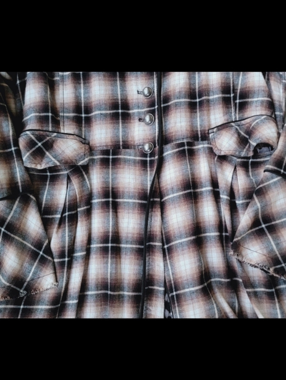 We The Free People ODESSA Military Style Plaid Trench Coat Duster Jacket READ!! - Picture 8 of 16